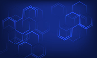 Blue sci-fi hexagonal abstract background
