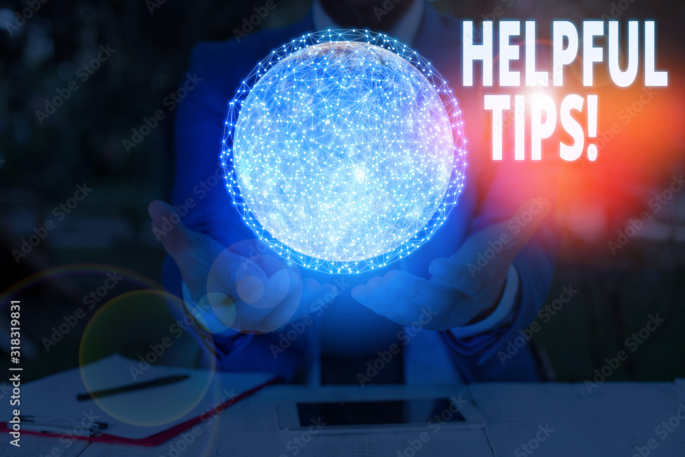 Poster handwriting text writing helpful tips. conceptual photo advices given to be helpful knowledge in lif