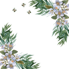 Fototapeta premium Easter frame. Isolated on a white background.