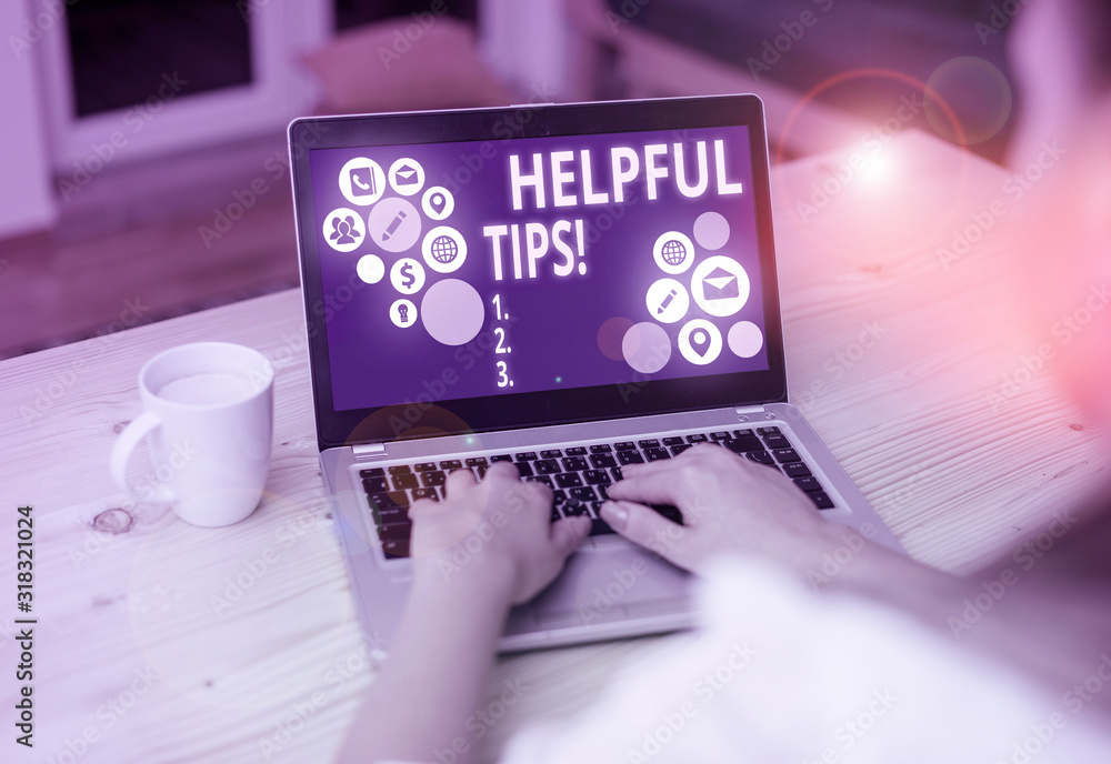 Poster writing note showing helpful tips. business concept for advices given to be helpful knowledge in lif