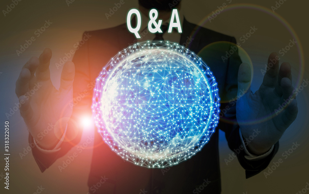 Poster word writing text q and a. business photo showcasing defined as questions being asked and answers el