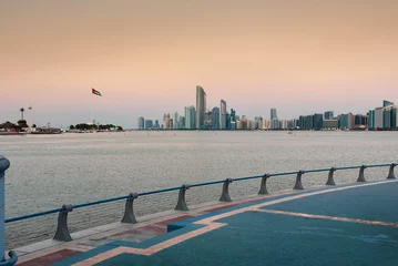 Gordijnen Abu Dhabi downtown waterfront skyline view © creativefamily