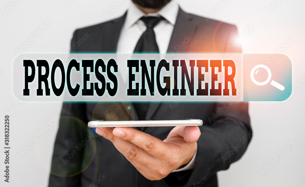 Poster conceptual hand writing showing process engineer. concept meaning responsible for developing new ind