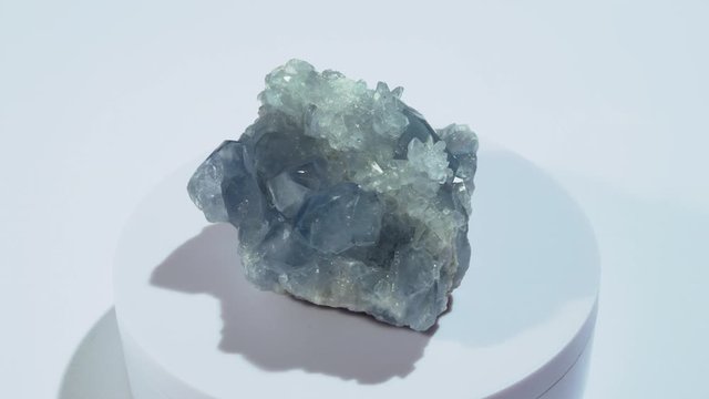 Blue Celestite Crystal healing stone rotation video