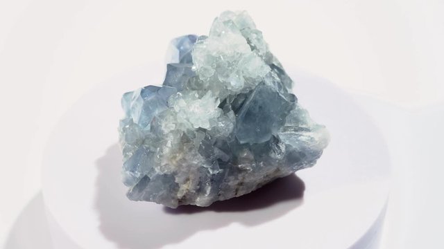 Blue Celestite Crystal healing stone rotation video