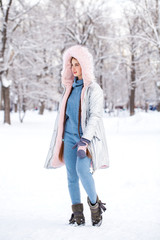 Fashion young girl in the winter time