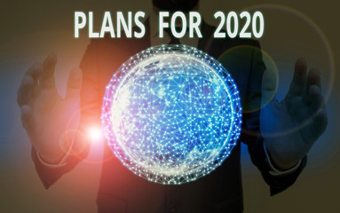 Word writing text Plans For 2020. Business photo showcasing an intention or decision about what one is going to do Elements of this image furnished by NASA