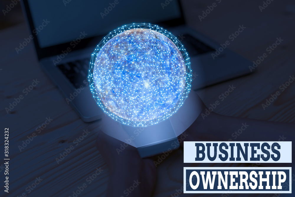 Poster handwriting text writing business ownership. conceptual photo control or to dictate the operations a