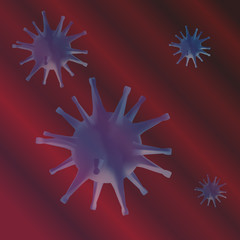 Coronavirus. Medical banner. A dangerous virus in the human body. Vector illustration. Isolated background. An outbreak of coronavirus infection COVID-19. The causative agent of pneumonia. 
