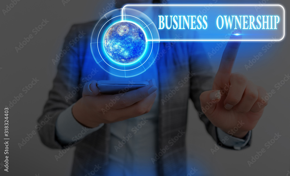 Poster word writing text business ownership. business photo showcasing control or to dictate the operations