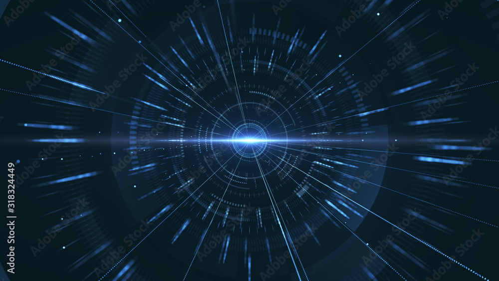 Wall mural technology channel shuttle.technology vortex.data flow.technology tunnel
