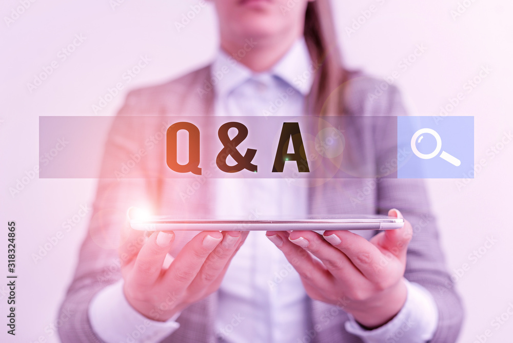 Poster handwriting text q and a. conceptual photo defined as questions being asked and answers business con