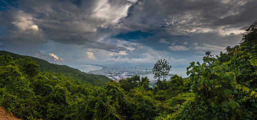 Thick Clouds over the Da Nang City and East Vietnam Sea, Vietnam
