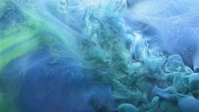Steam cloud motion overlay. Afterlife energy. Glowing blue green fume blend effect for intro.