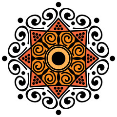 Decorative ethnic ornament isolated on white. Good decoration for the holidays. Perfect for printing, greeting card.