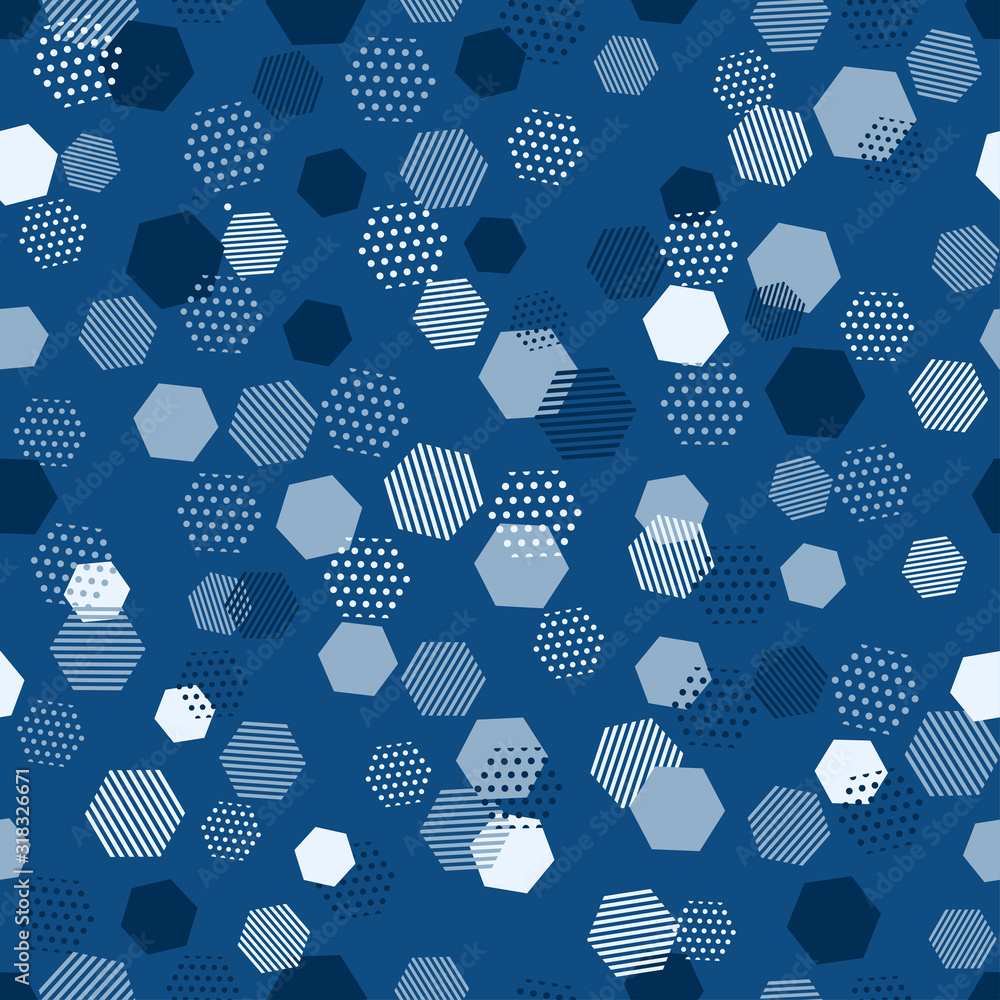 Poster modern blue seamless pattern with blue abstract background for classic vector design. modern geometr