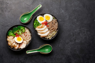 Asian noodle ramen soup