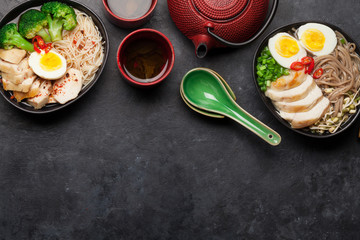 Asian noodle ramen soup