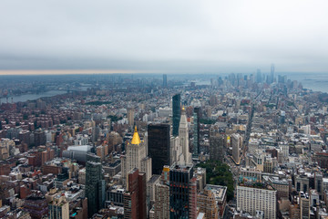 Fototapeta na wymiar Aerial view of Manhattan skyscrapers