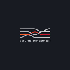 Futuristic sound wave lines logo template