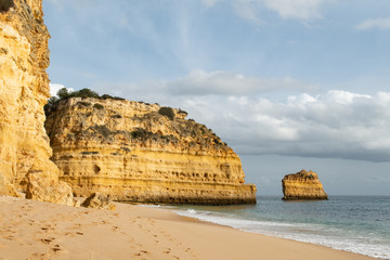 Praia (English Beach) da Marinha near Lagos in the Algarve in Portugal. It is one of the top ten...