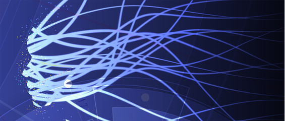 Abstract Artificial intelligence. Cloud computing. Machine learning. Technology web background. Virtual concept