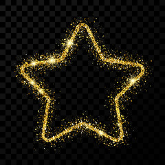Gold glitter star with shiny sparkles