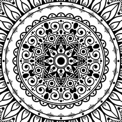 Decorative hand-drawn pattern in the form of mandala