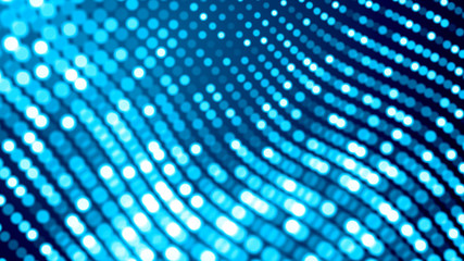 Dot white blue wave light screen gradient texture background. Abstract  technology big data digital background. 3d rendering.