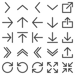 Line arrow icon set. Vector illustrations isolated on white background.