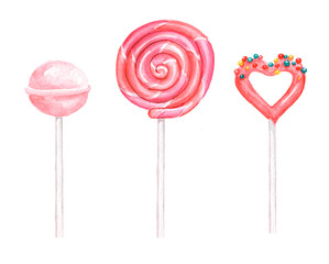 Lollipop spiral. Sweet candy. Lollipop snail. Chupa Chups. Decorative element.
