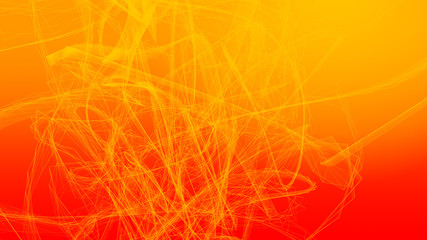 The network error orange wave dark background. Abstract technology big data digital background. 3d rendering.