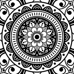 Decorative hand-drawn pattern in the form of mandala