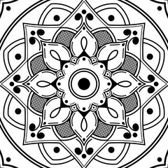 Decorative hand-drawn pattern in the form of mandala