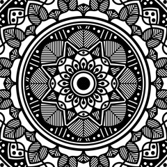 Decorative hand-drawn pattern in the form of mandala