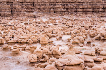 Famous Goblin Valley State Park with its amazing hoodoos formations.