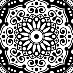 Decorative hand-drawn pattern in the form of mandala