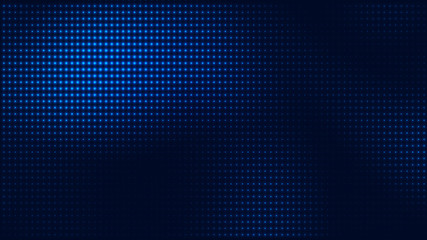 Dot blue pattern screen led light gradient texture background. Abstract  technology big data digital background. 3d rendering.