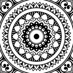 Decorative hand-drawn pattern in the form of mandala