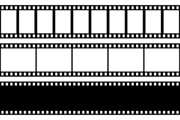 Retro picture tape film camera. Cinema filmstrip.