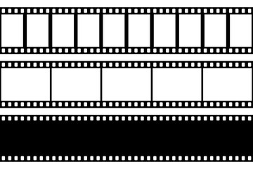 Retro picture tape film camera. Cinema filmstrip.