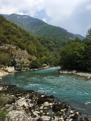 Valley of the mountain river Bzyb, Abkhazia.