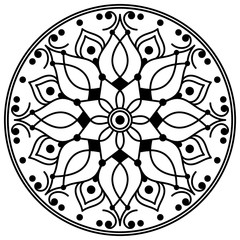 Decorative hand-drawn pattern in the form of mandala