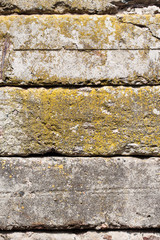 Old concrete blocks wall background closeup