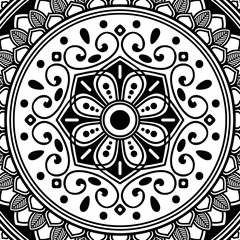 Decorative hand-drawn pattern in the form of mandala