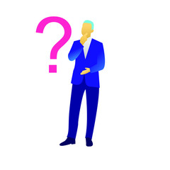 people who are confused and full of question marks concept illustration flat design