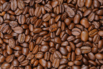 Roasted coffee beans background