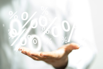 percent shopping digital in hand