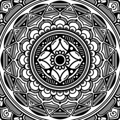 Decorative hand-drawn pattern in the form of mandala