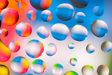 Drops of vegetable oil close-up. Abstract background.